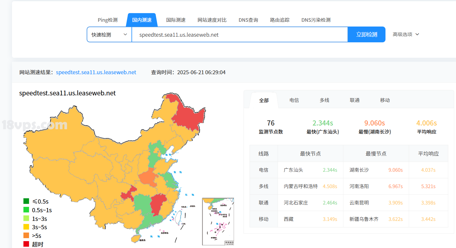 西雅图机房测速